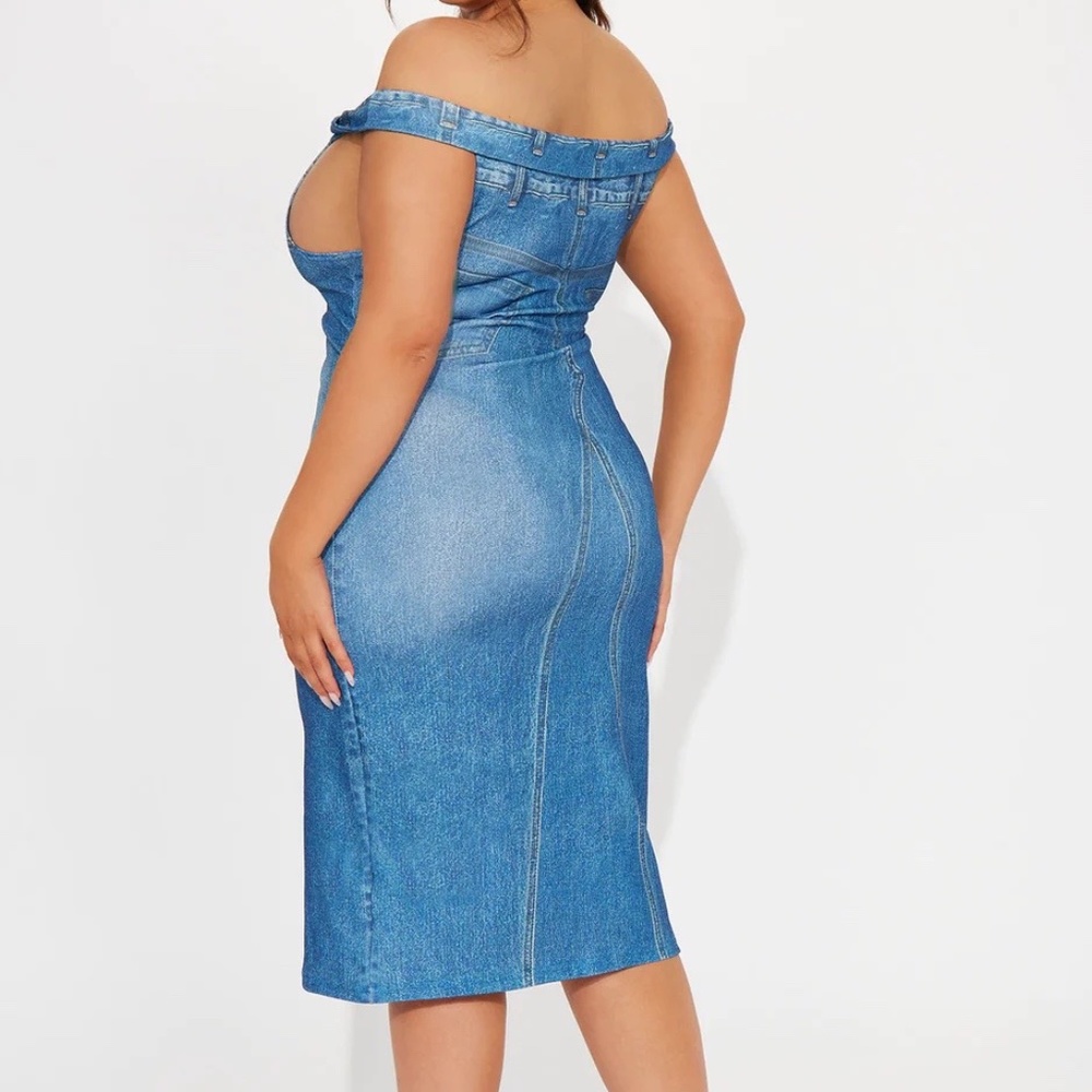 Fashion Nova Lennon Printed Midi Dress NWT Size 1X - Picture 2 of 5